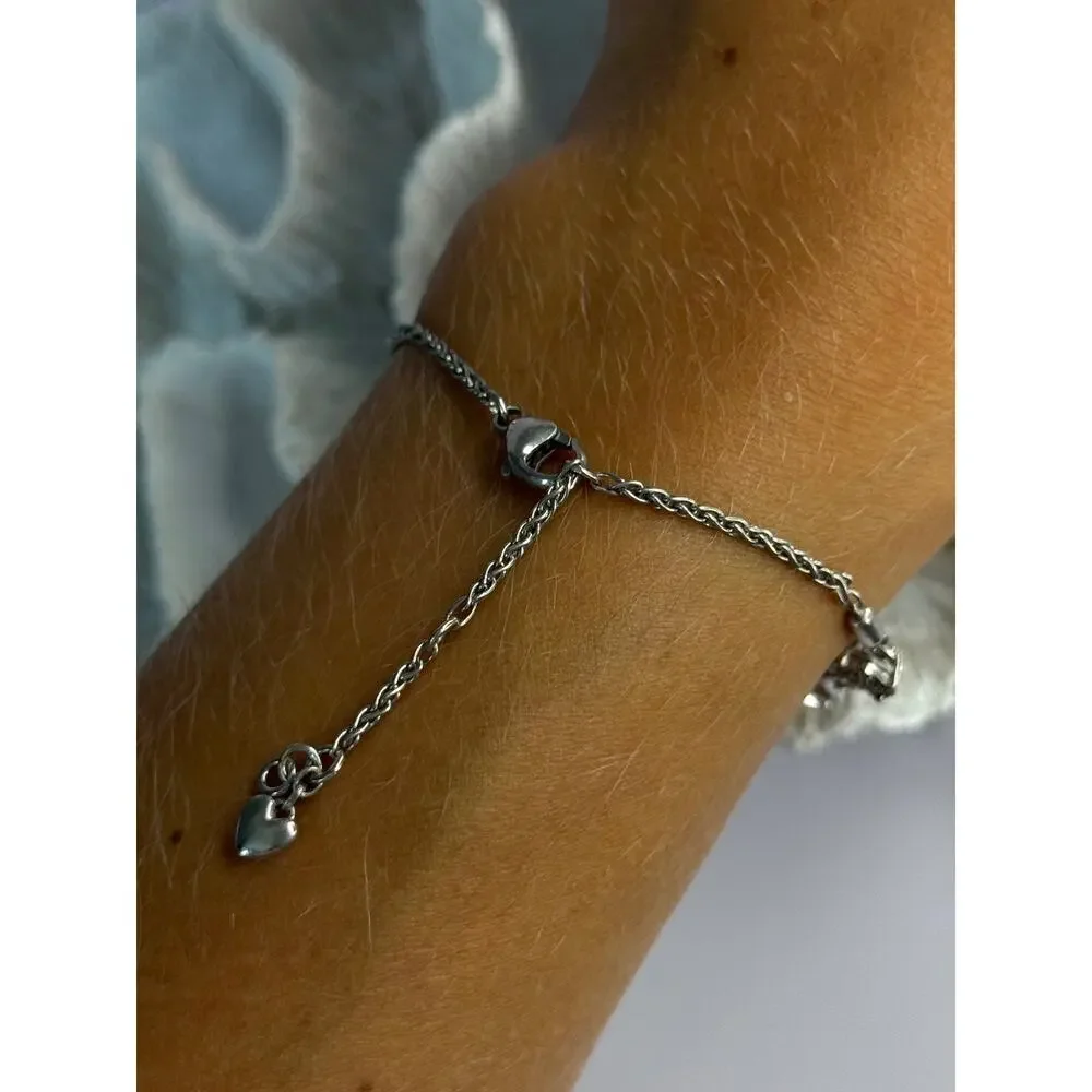925 Sterling Silver Infinity Heart Bracelet Length 6-8